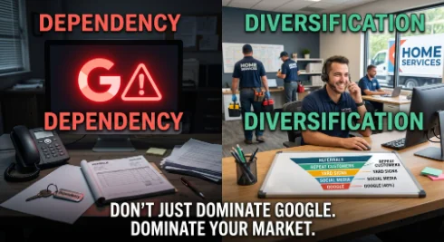 Do not just dominate Google, dominate your market: Google dependency versus a diversified home services lead mix